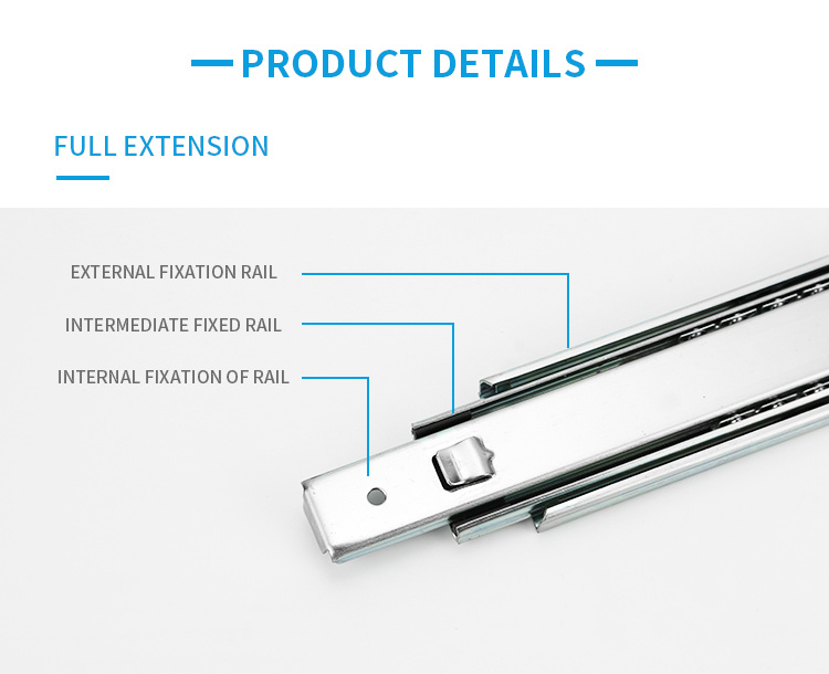 Good Customer Comments Ball Bearing Slide 45mm Width with Hooks for Convenient Fitting