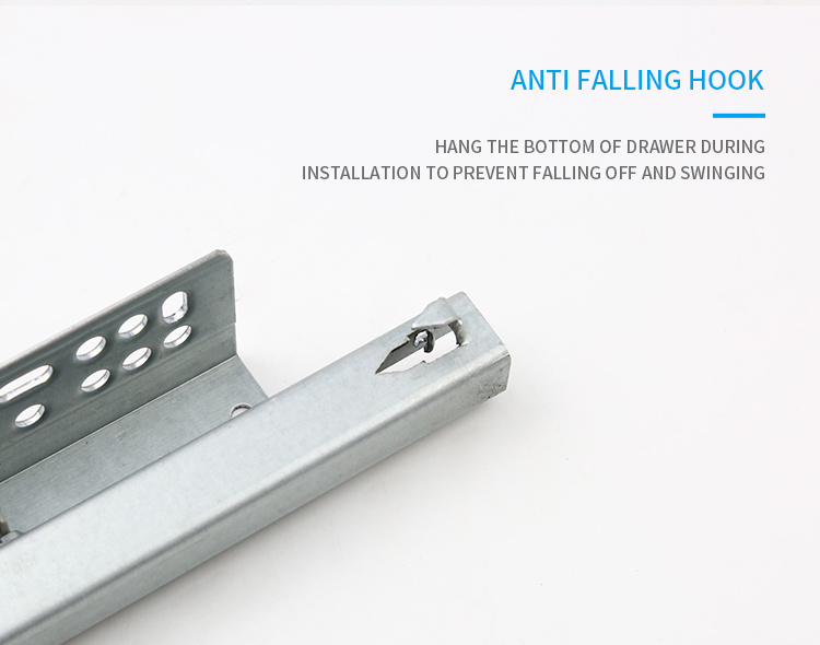 Classic European Style Detachable 2 Fold Undermount Slide With Buffering