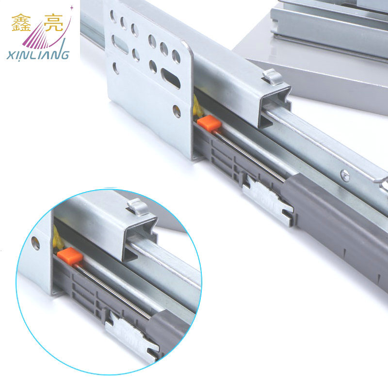 Kitchen Dresser Soft Closing Easy Slide Telescopic Channel Drawer Channel Luxury Metal Box Slide