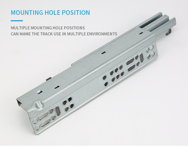 Full Container Wholesale Price 3 Fold Undermount Slide with hydraulic Damper for Soft Closing Factory Sells