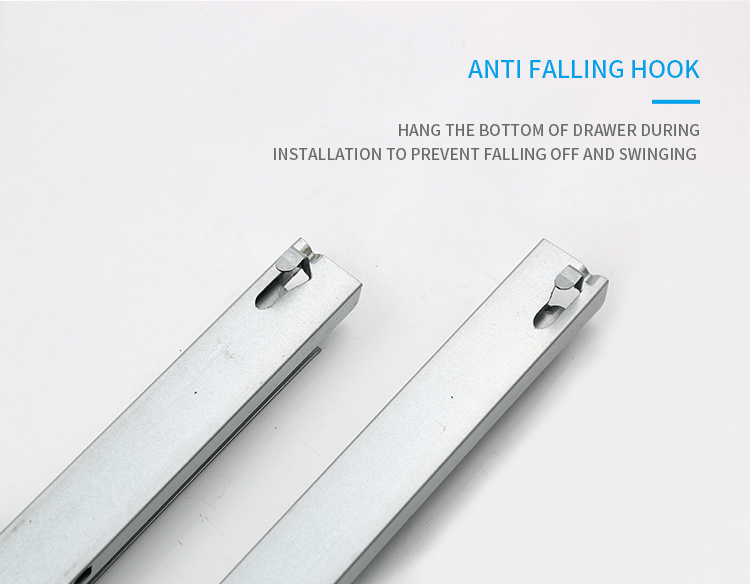 China Factory Good Selling European Style Under Mounted Slide with Bracket Clips for Disassembling