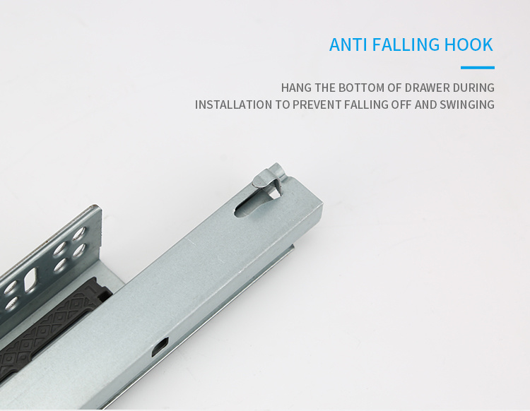 Cabinet Hardware Cheaper Price Full Extension 3 Fold Soft Closing Undermount Slide with Pins