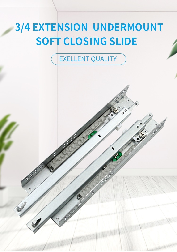 Classic European Style Detachable 2 Fold Undermount Slide With Buffering