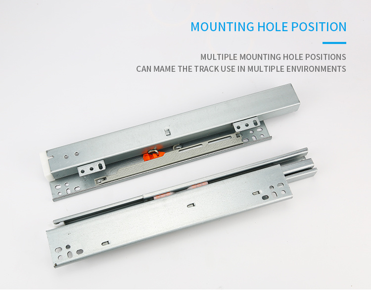 Furniture Fittings Undermount Rail Soft Closing Bottom Mounted Slide Made in China