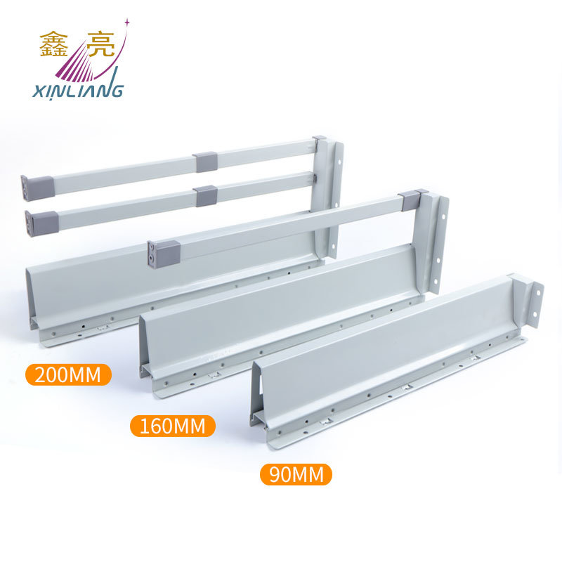 Kitchen Dresser Soft Closing Easy Slide Telescopic Channel Drawer Channel Luxury Metal Box Slide