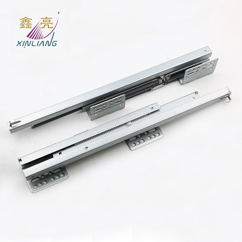 Basket Drawers Channel Push to Open Hidden Telescopic Rails Soft Close Under Mount Drawer Slide