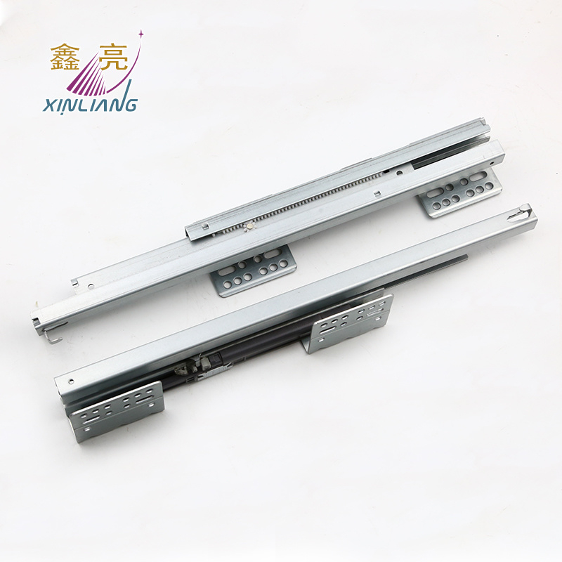 Basket Drawers Channel Push to Open Hidden Telescopic Rails Soft Close Under Mount Drawer Slide