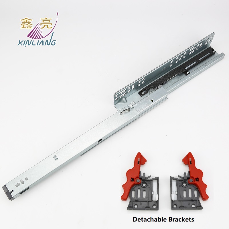 China Factory Good Selling European Style Under Mounted Slide with Bracket Clips for Disassembling