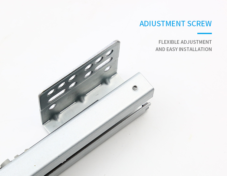 China Factory 3 Fold Damper Basket Channel Sliders Locking Hidden Telescopic Rails Soft Closing Undermount Concealed Drawer Slide