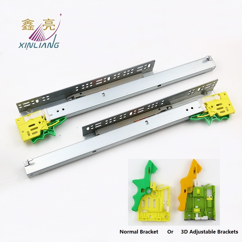 3D Adjustable Kitchen Haredware China Top 3-Fold Hydraulic Push Open Undermount Rails Heavy Duty