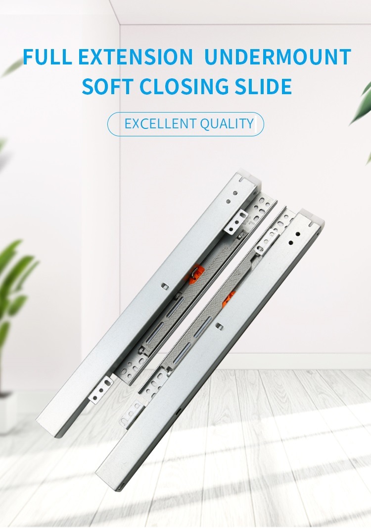 Glass Showcase Using Soft Closing Undermount Slide with Hydraulic Damper