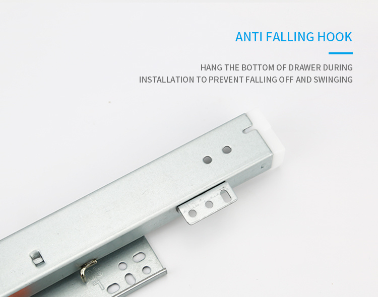 High Grade Push Open Bottom Mounted Rail Undermount Slide Made in China