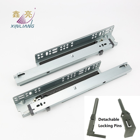 Detachable European Popular Soft Closing Under Mounted Drawer Runner with Adjustable Screw