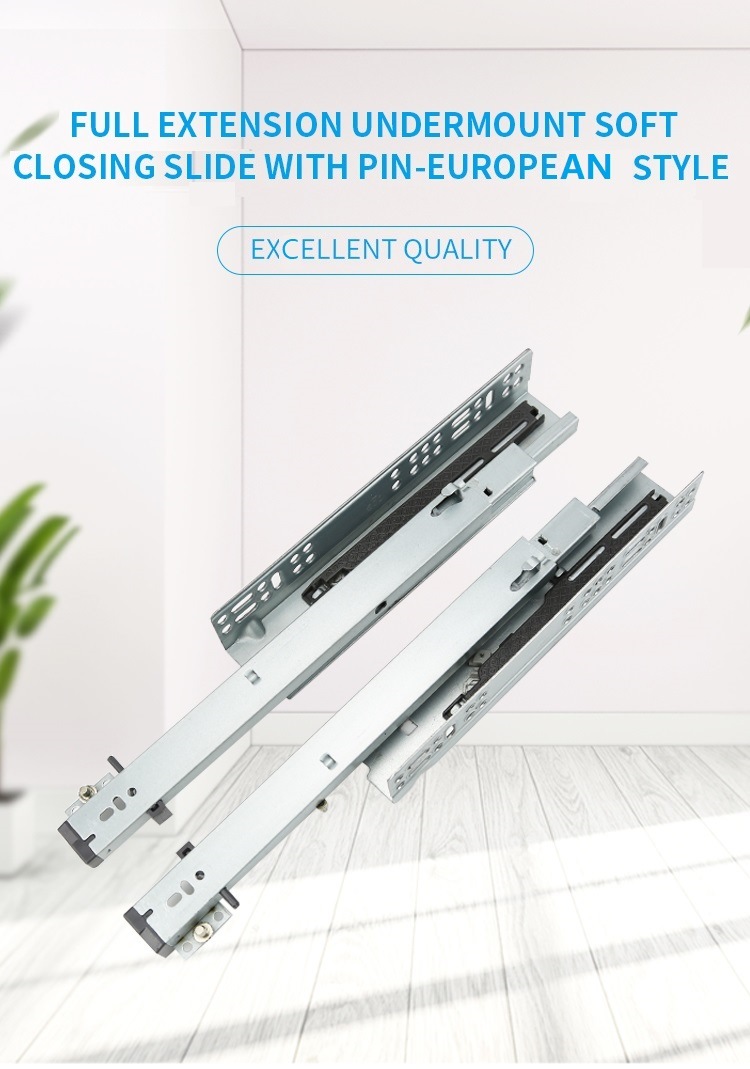 European Hot-Sale Popular Soft Closing Full Extension Concealed Undermount Slide Made in China