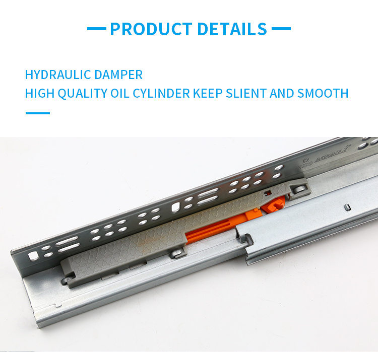 3D Adjustable Kitchen Haredware China Top 3-Fold Hydraulic Push Open Undermount Rails Heavy Duty